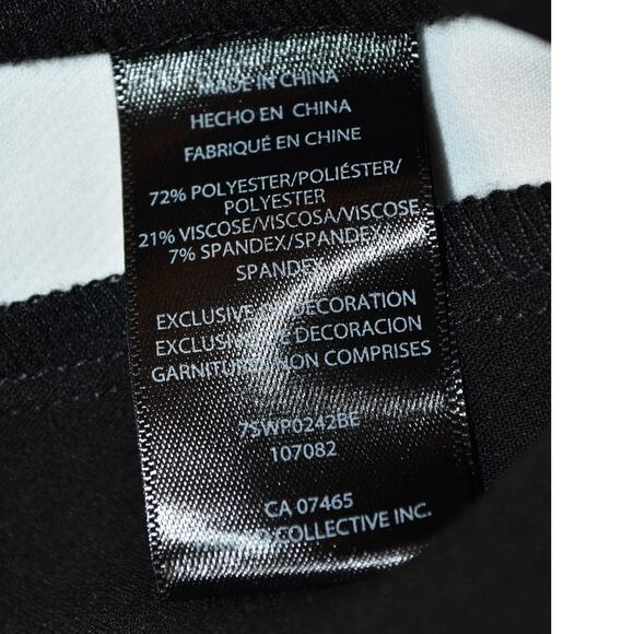 NEW Bebe Women's 6 High Waist Wide Leg Stripe Contrast Trim Pants Black NWT - Picture 6 of 8